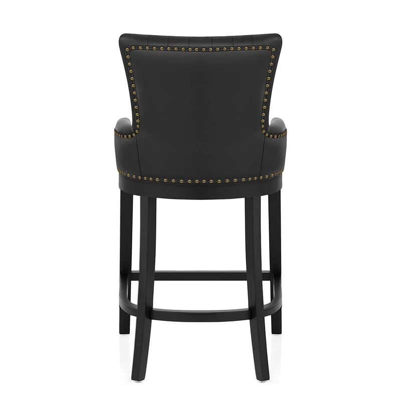 Chaise de Bar Bois Faux Cuir - Chiltern Noir
