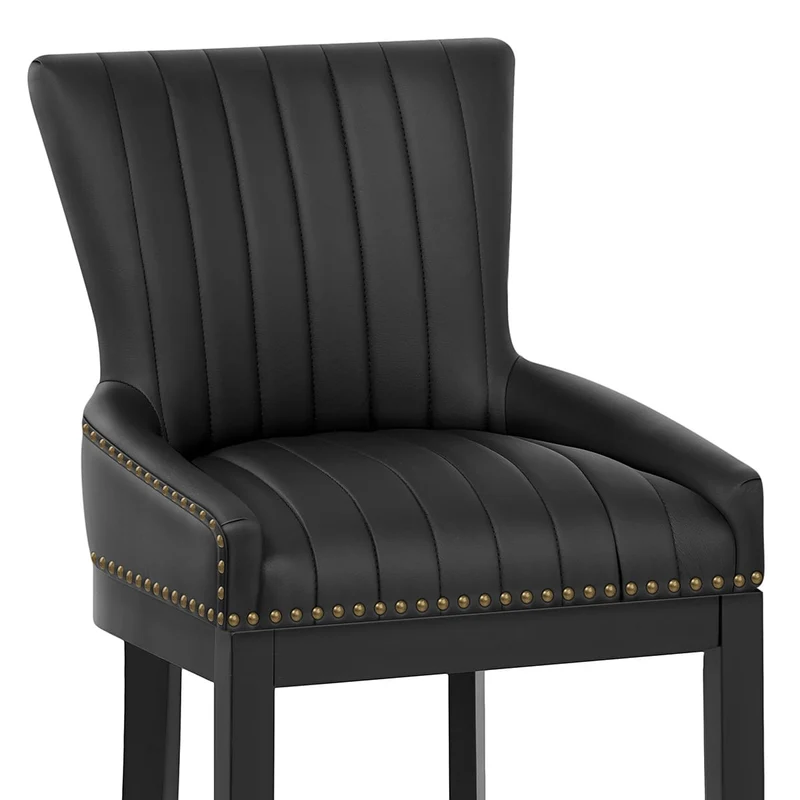 Chaise de Bar Bois Faux Cuir - Chiltern Noir
