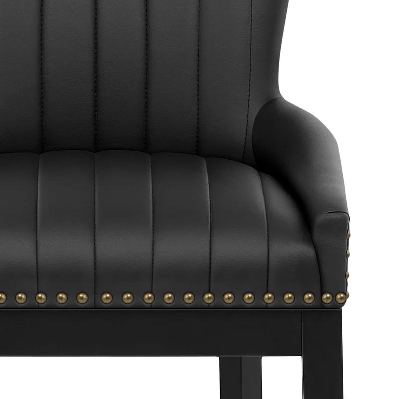 Chaise de Bar Bois Faux Cuir - Chiltern Noir