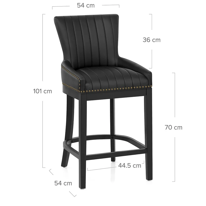 Chaise de Bar Bois Faux Cuir - Chiltern Noir