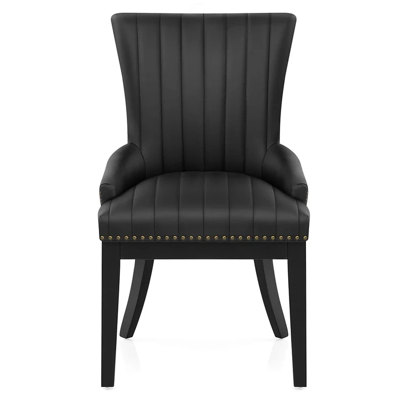 Chaise Bois Faux Cuir - Chiltern Noir