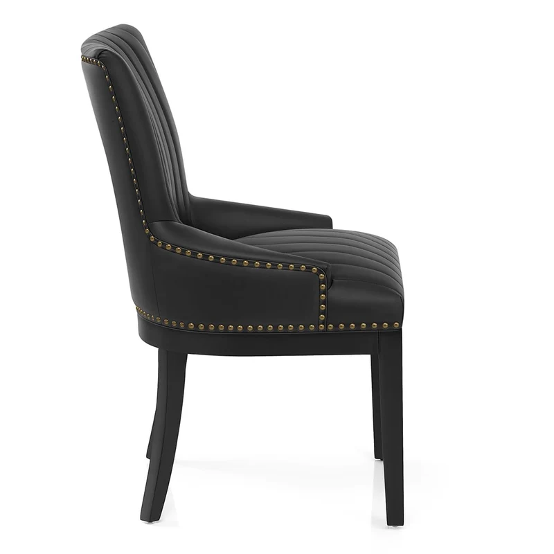 Chaise Bois Faux Cuir - Chiltern Noir