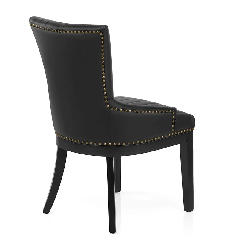 Chaise Bois Faux Cuir - Chiltern Noir