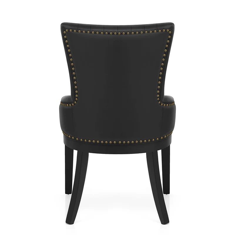 Chaise Bois Faux Cuir - Chiltern Noir