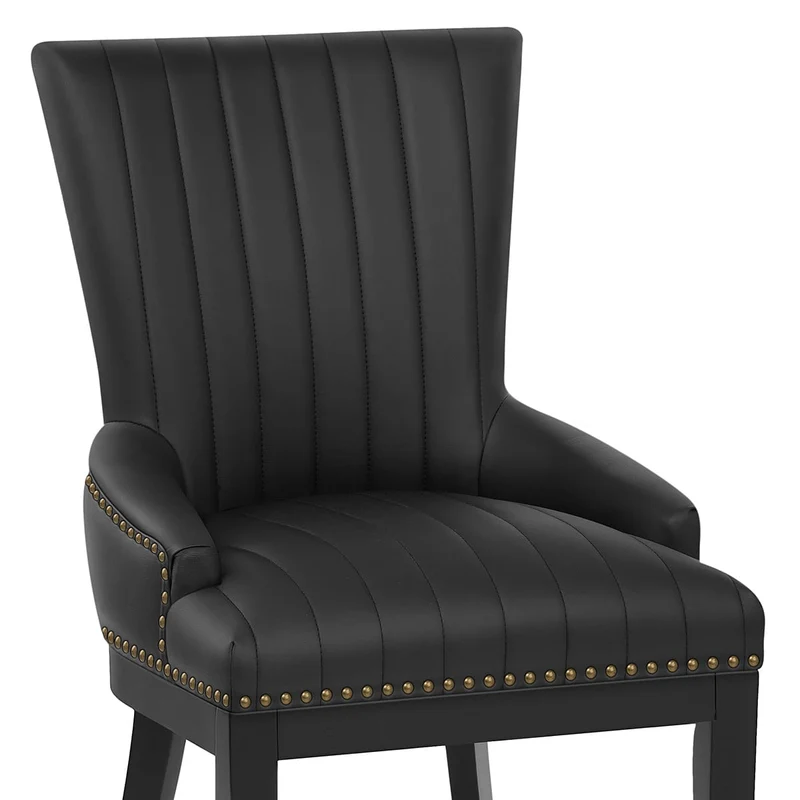 Chaise Bois Faux Cuir - Chiltern Noir