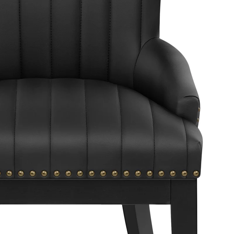 Chaise Bois Faux Cuir - Chiltern Noir