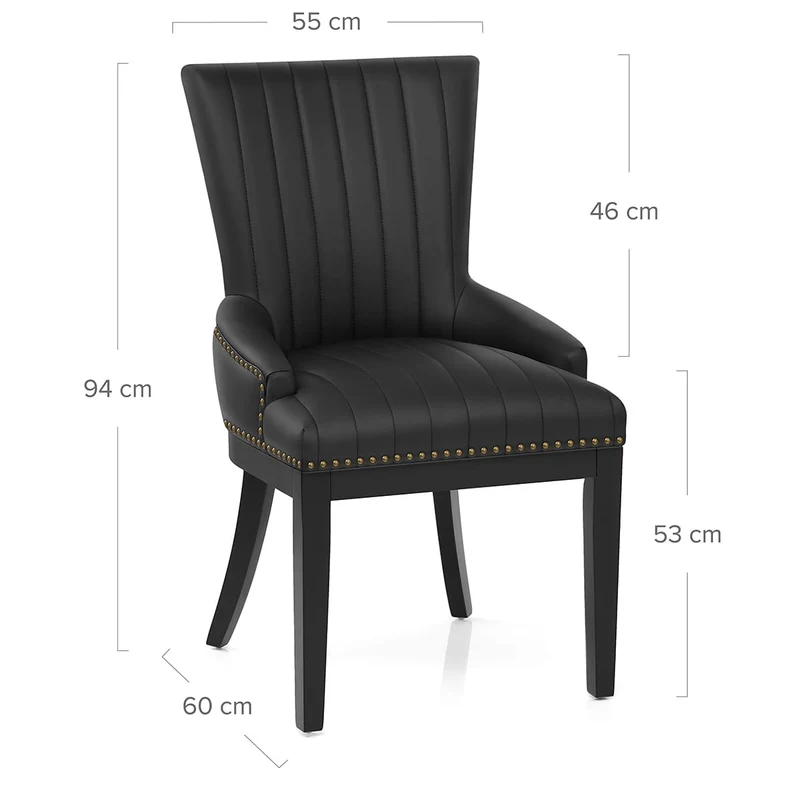 Chaise Bois Faux Cuir - Chiltern Noir