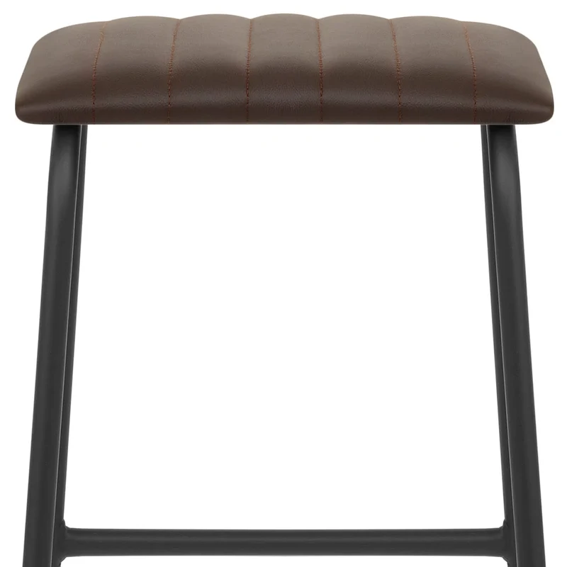 Tabouret Métal Cuir - Sasha Marron