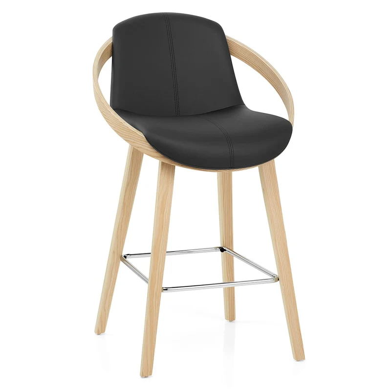 Tabouret de bar Faux Cuir - Atom Noir