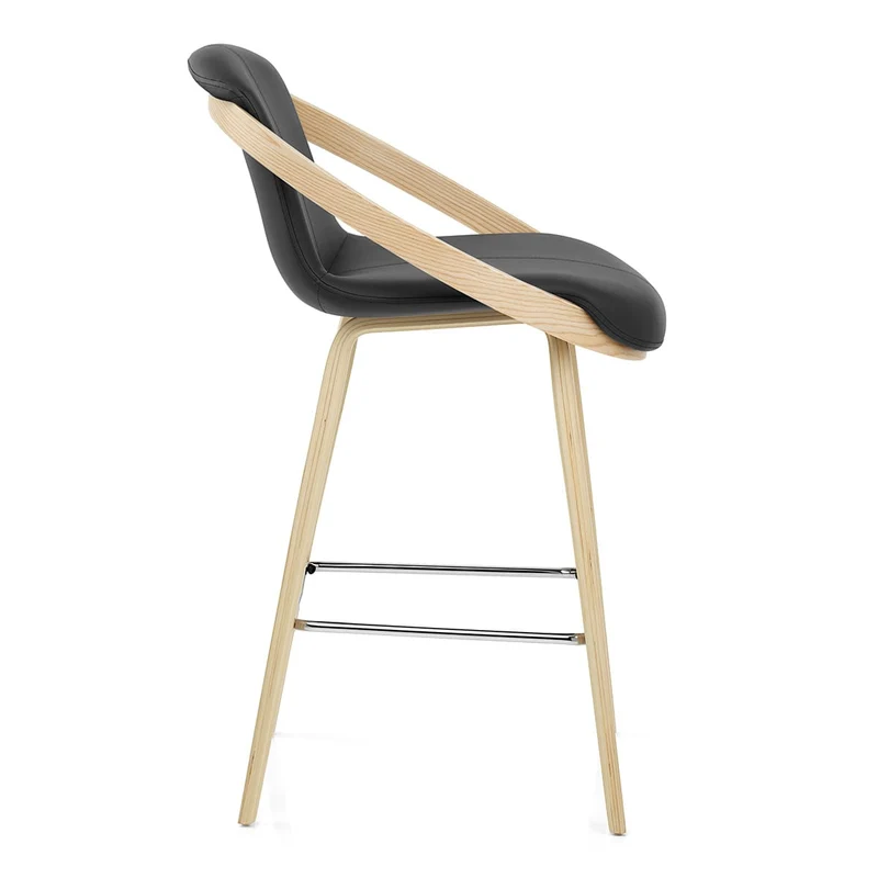Tabouret de bar Faux Cuir - Atom Noir