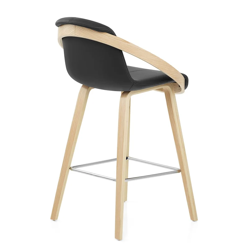 Tabouret de bar Faux Cuir - Atom Noir