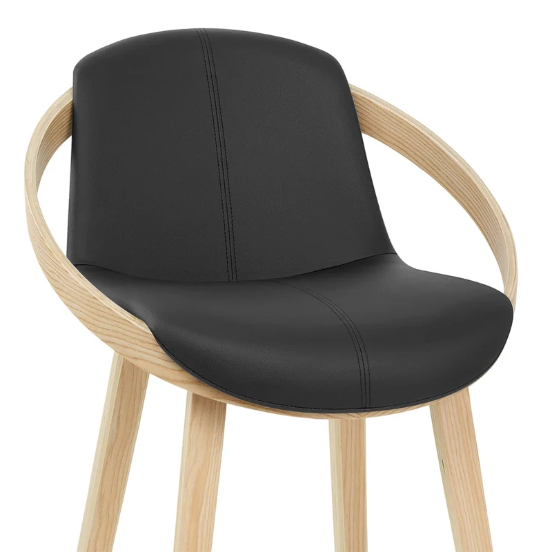 Tabouret de bar Faux Cuir - Atom Noir
