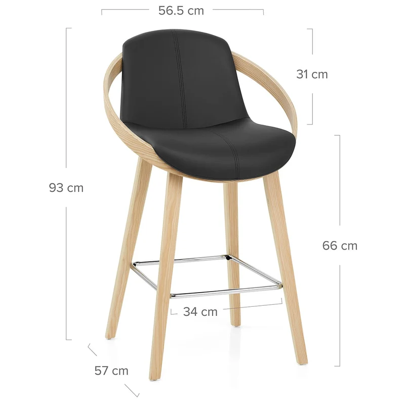 Tabouret de bar Faux Cuir - Atom Noir