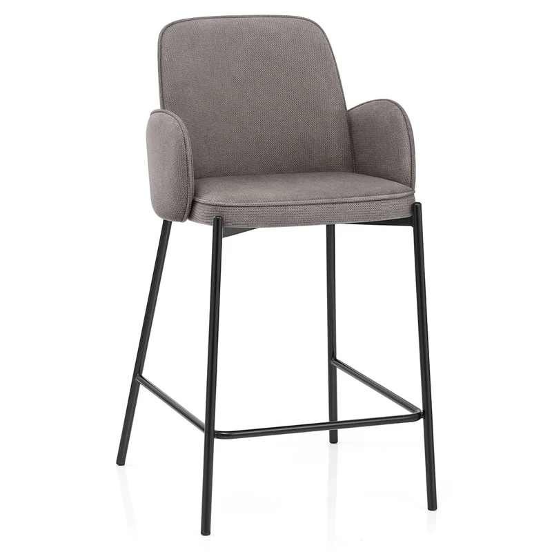 Tabouret de bar Tissu - Jarvis Gris