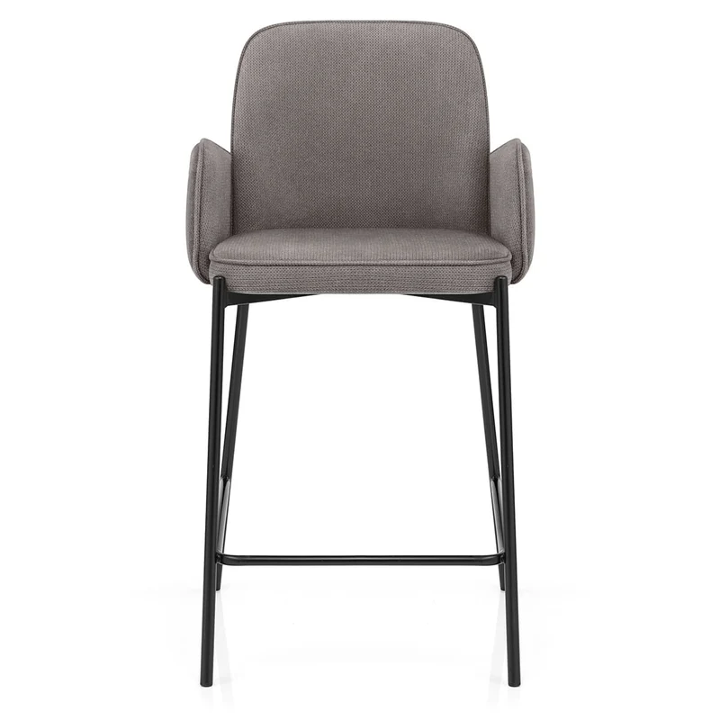 Tabouret de bar Tissu - Jarvis Gris