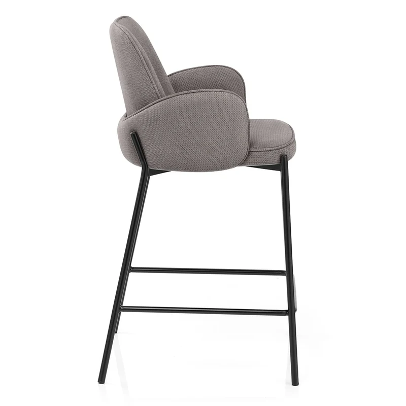 Tabouret de bar Tissu - Jarvis Gris