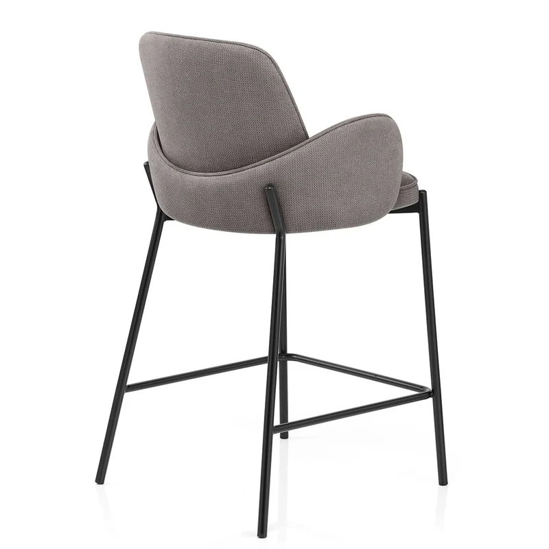 Tabouret de bar Tissu - Jarvis Gris