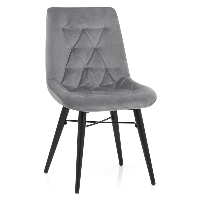 Chaise Métal Velours - Roxy Gris