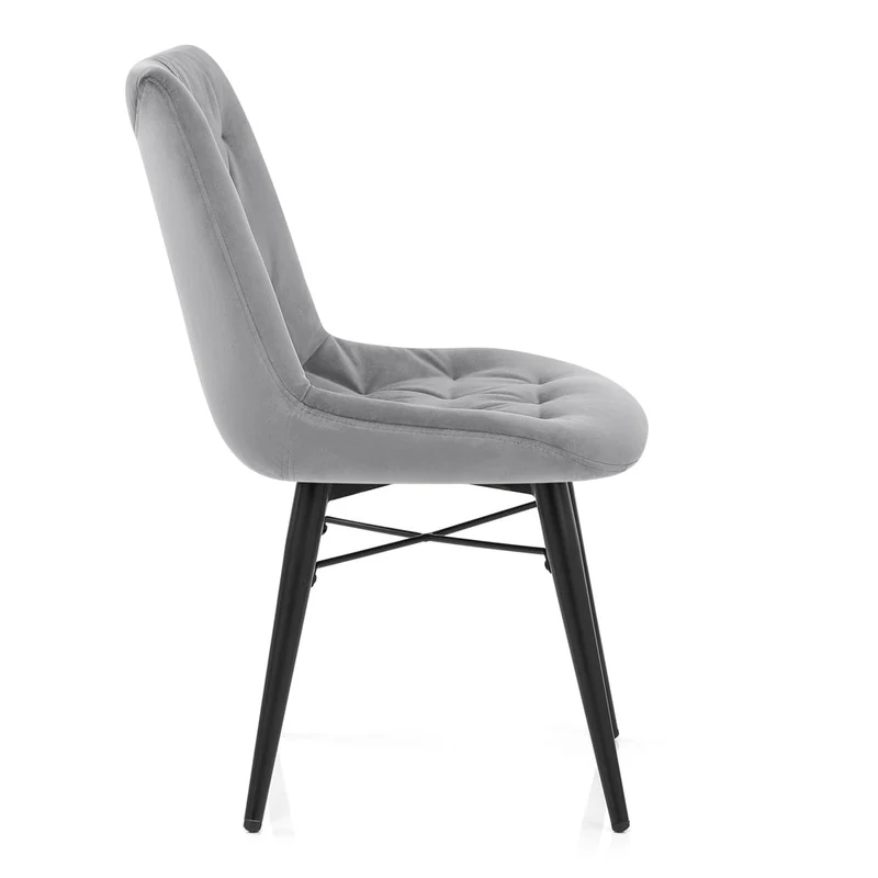Chaise Métal Velours - Roxy Gris