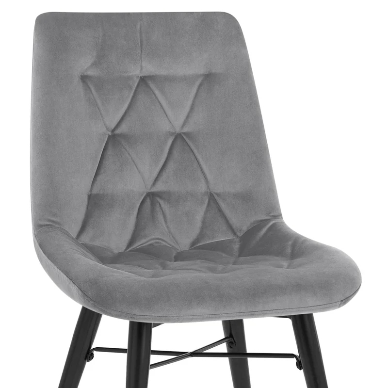Chaise Métal Velours - Roxy Gris