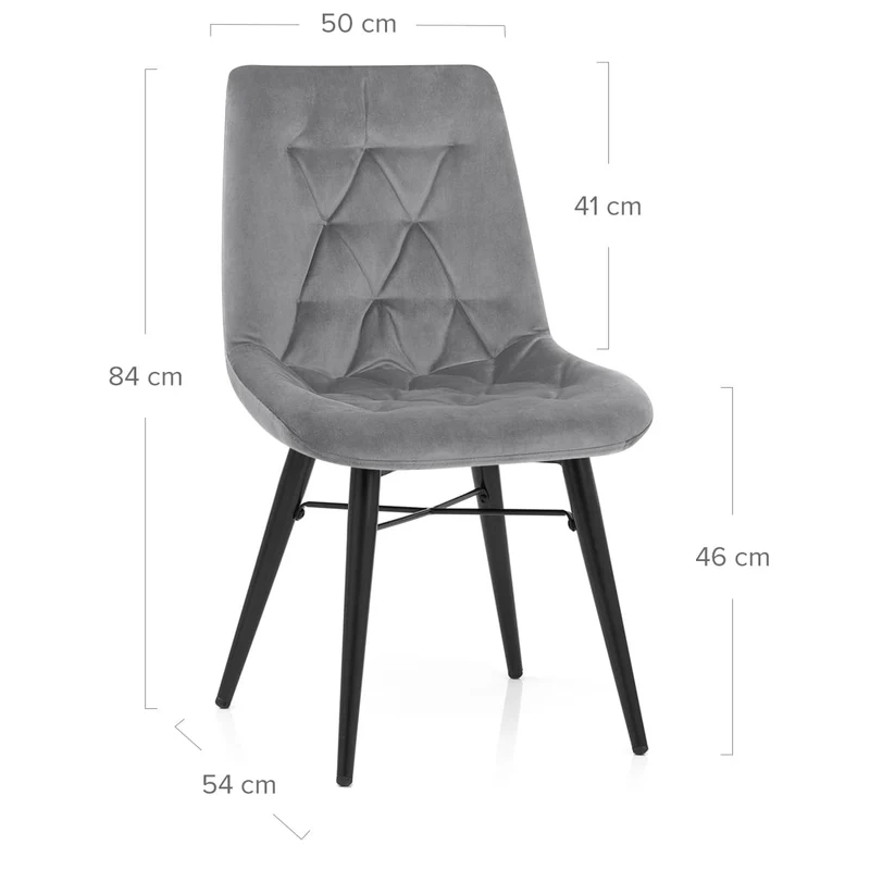 Chaise Métal Velours - Roxy Gris