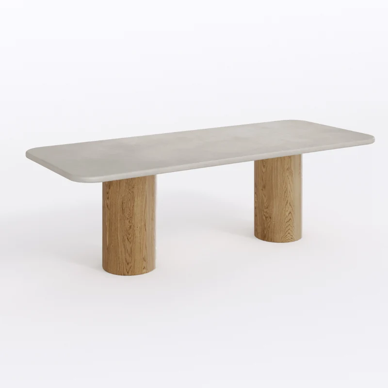 Table à manger Vesper - MicroSkin - 240 cm - Pieds en chêne