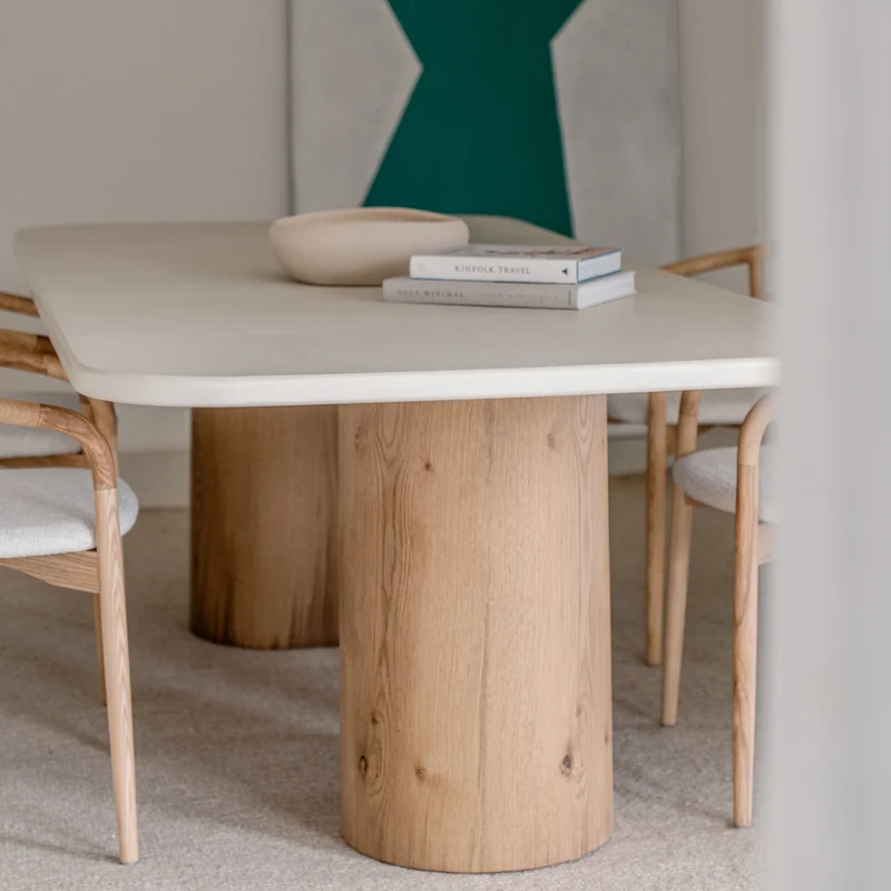 Table à manger Vesper - MicroSkin - 240 cm - Pieds en chêne
