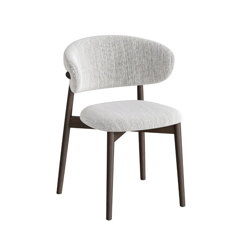 Chaise de salle à manger Eve - Smoke - Assise en tissu - Tissage Sandstone tacheté