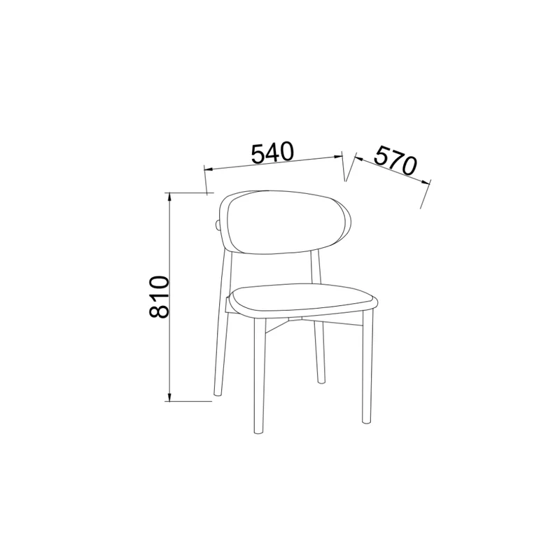 Chaise de salle à manger Eve - Smoke - Assise en tissu - Tissage Sandstone tacheté
