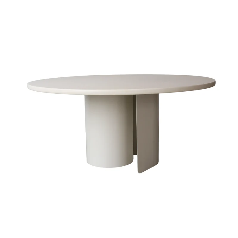 Table à manger Elio – Microskin - Latte - Métal laqué poudre Pieds latte - 160 cm