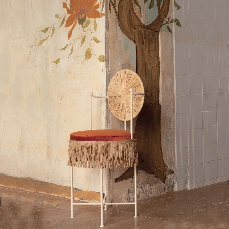 Chaise Gatsby Velours et Franges
