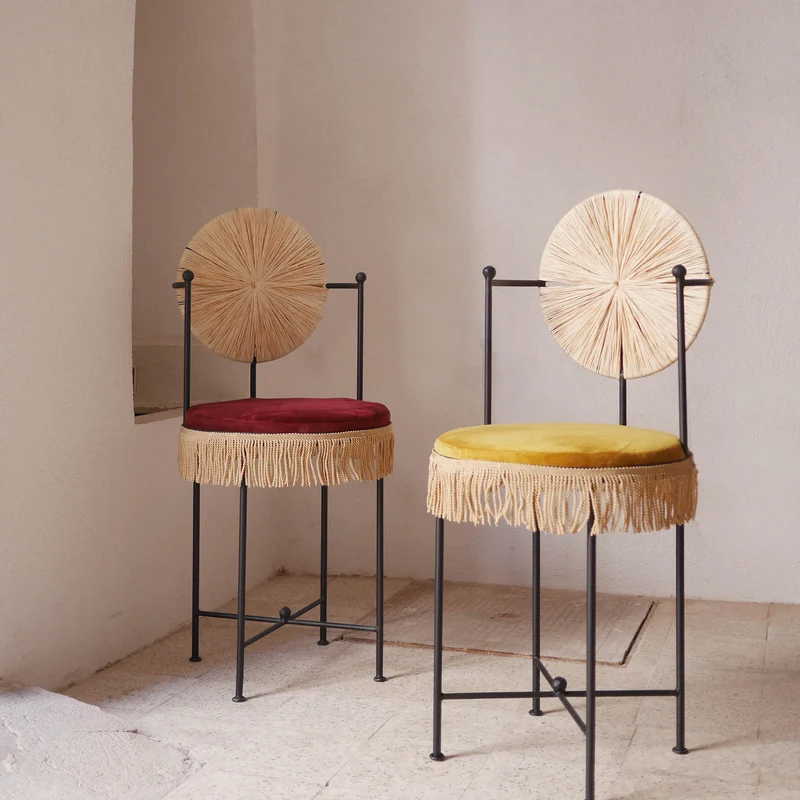 Chaise Gatsby Velours et Franges