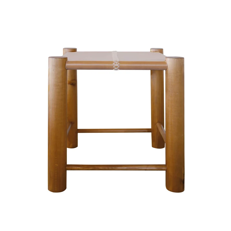 Tabouret Carlo Cuir Brodé