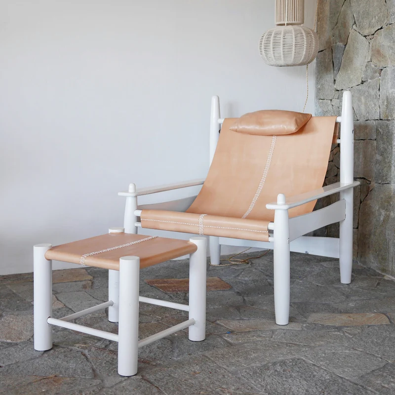 Fauteuil Carlo Cuir Brodé