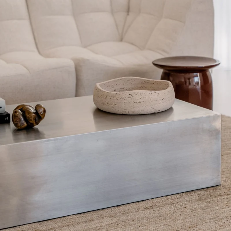 Table basse rectangulaire Sienna - 120 cm - Acier inoxydable