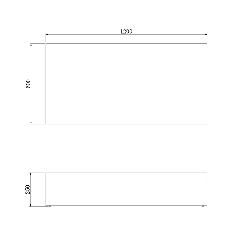 Table basse rectangulaire Sienna - 120 cm - Acier inoxydable