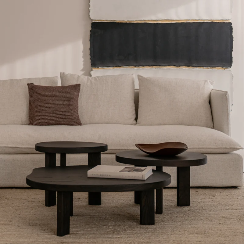 Table basse Eden - Bois fumé - Ovale - 50 cm - Petit