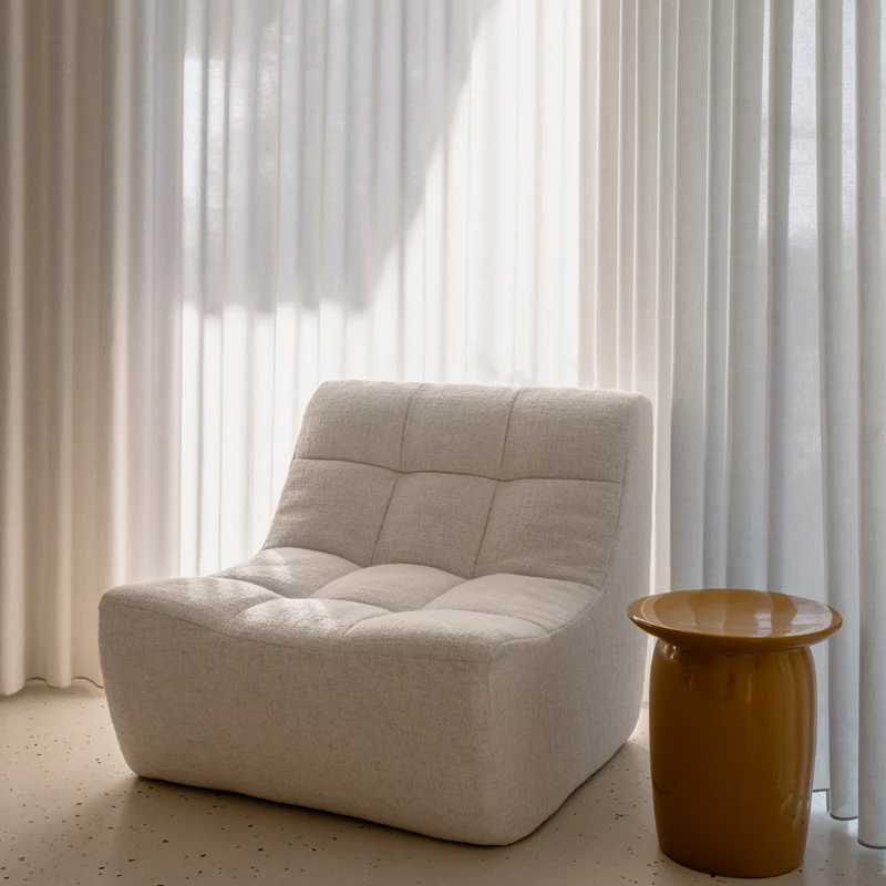 Module Fauteuil Canapé Lemont - 81 cm de Largeur – Disponible en bouclé ivoire et en tissage grès