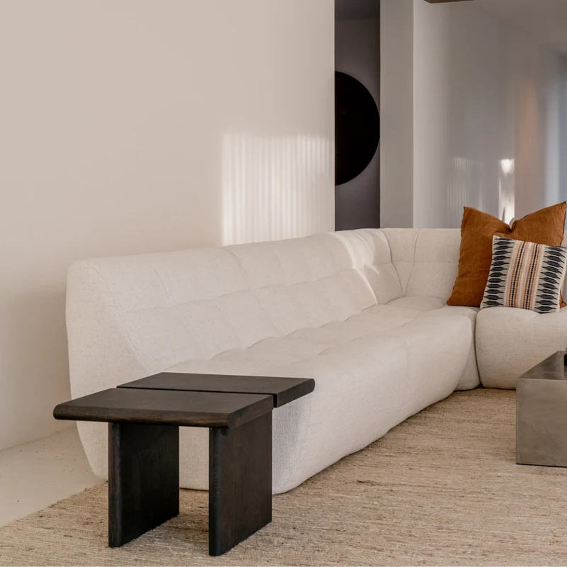 Table d'appoint Arlen - Bois de frêne - 50 cm - Couleur bois fumé