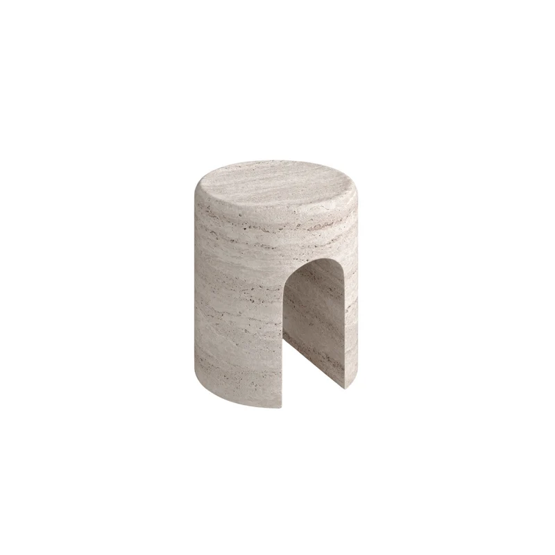 Table d'appoint Zuni - Travertin blanc non rempli