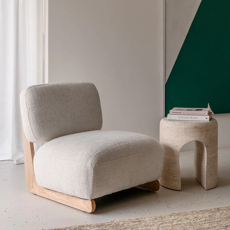 Table d'appoint Zuni - Travertin blanc non rempli