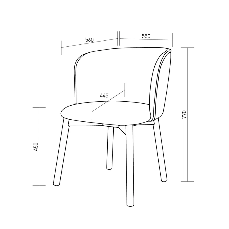 Chaise de salle à manger Celia - couleur bois fumé - vert mousseux