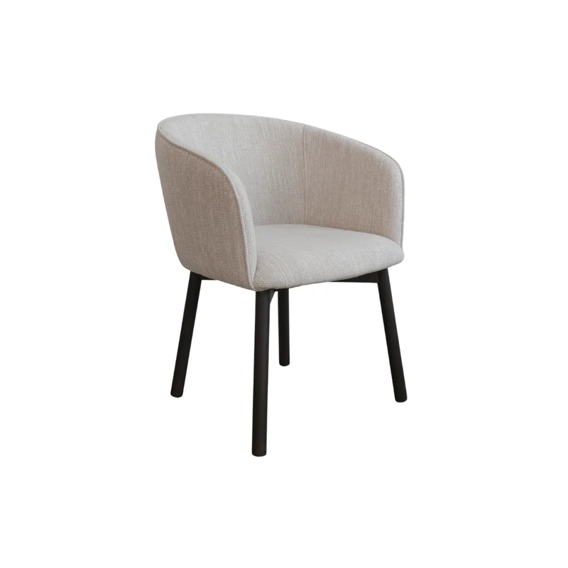 Chaise de salle à manger Nox - Couleur bois fumé - Tissage sandstone tacheté