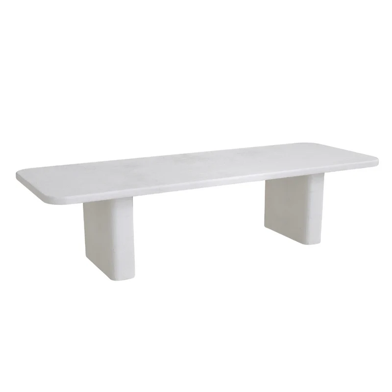 Table à manger Tully - MicroSkin - Latte - Forme rectangulaire - Pieds droits