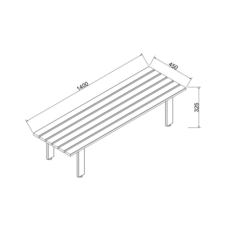 Bank Melanie - Essenhout - Couleur bois fumé - 200 cm