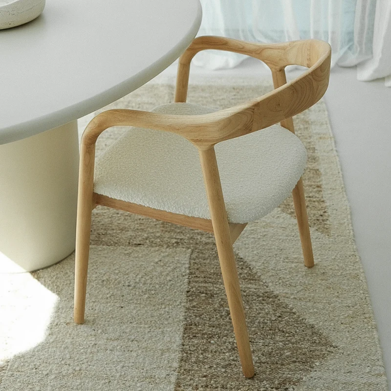 Chaise de salle à manger - Muret - Assise Bouclé - Chêne