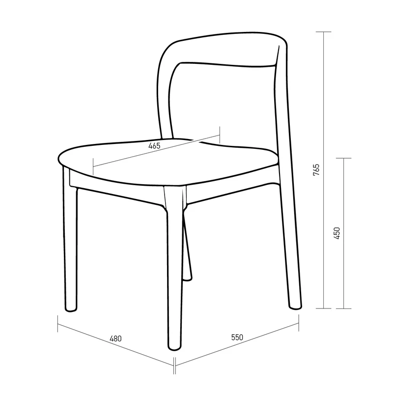 Chaise de salle à manger Chale - H76,5 cm - Noyer clair - Tissage bouclé ivoire