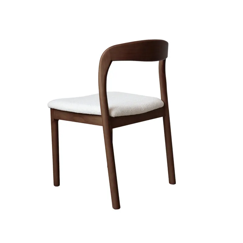 Chaise de salle à manger Chale - H76,5 cm - Fumé - Tissu bouclé ivoire