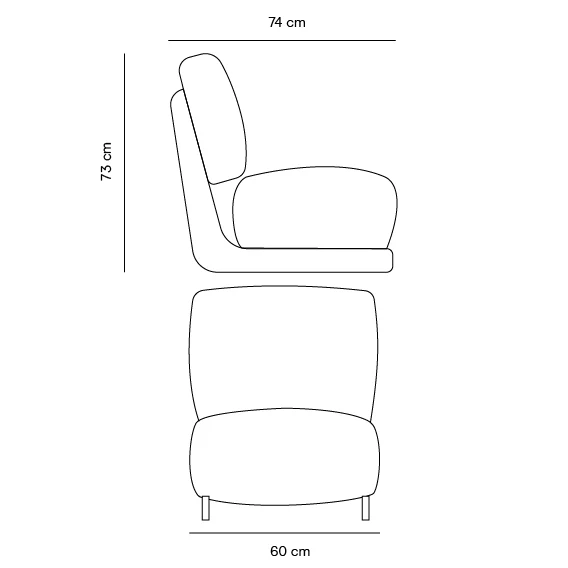 Fauteuil Alix avec cadre en bois clair - H69 - Disponible en vert mousse, bouclé ivoire et tissage grès