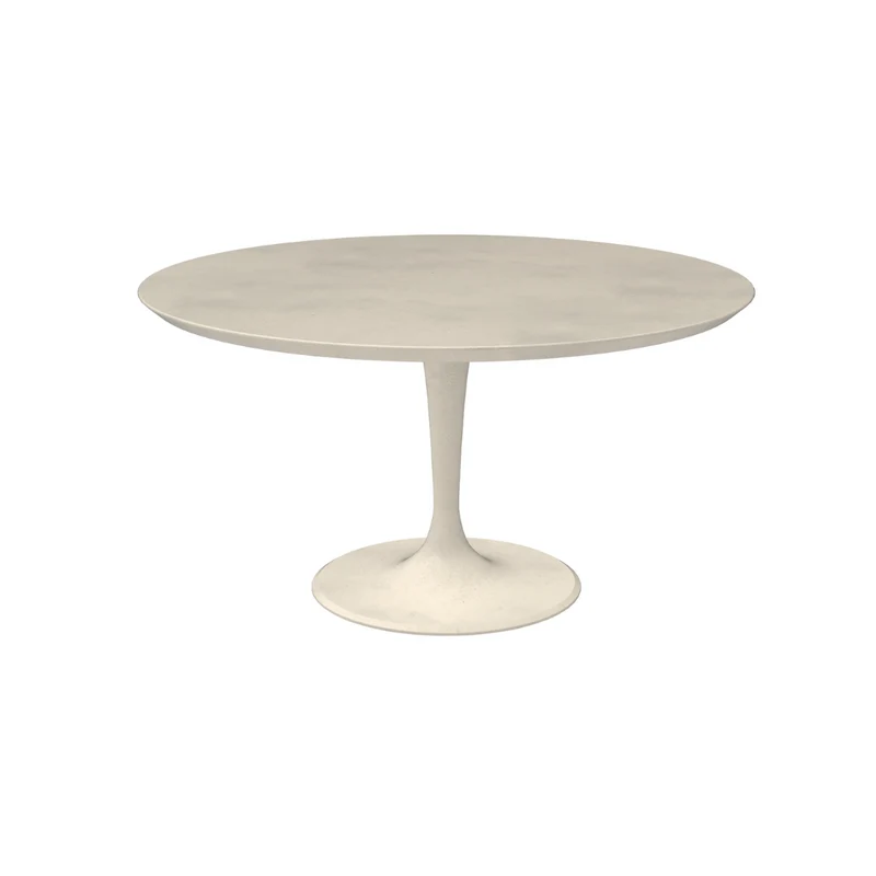 Table à manger ronde Camille – Forme Tulipe – MicroSkin Latte Nuageux – 140 cm
